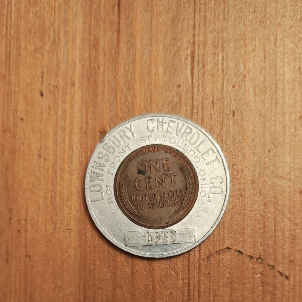 1953 Chevrolet Co. One Cent Token